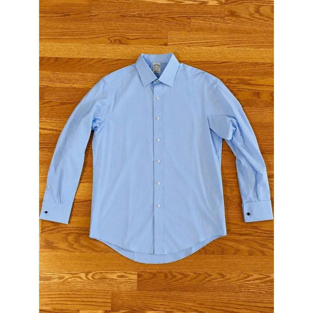 Brooks Brothers Milano Light Blue Dress Shirt 16-34 French Cuff Supima Cotton